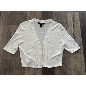 White House Black Market Women's White Cardigan